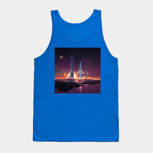 Interplanetary Spaceport Tank Top by Grassroots Green